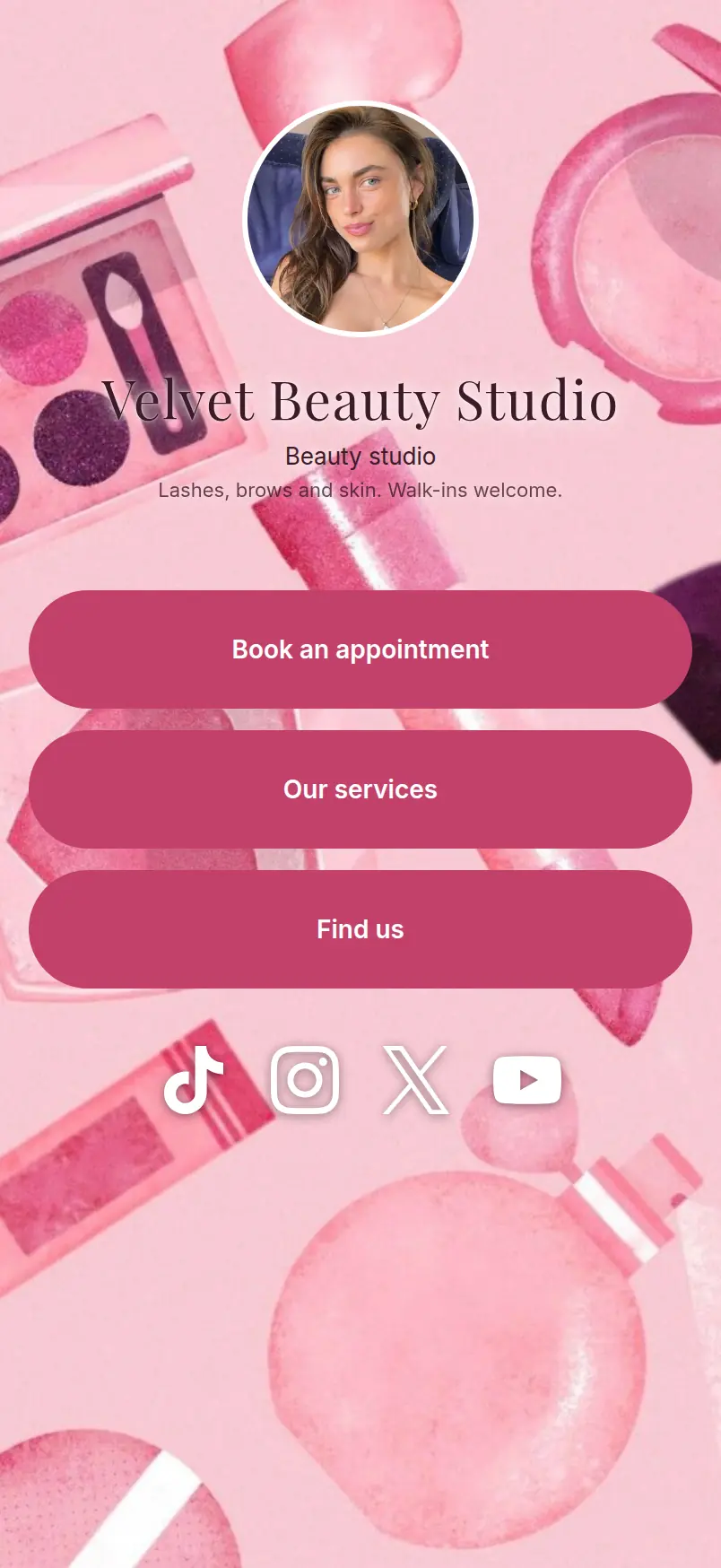 Velvet Beauty Studio template